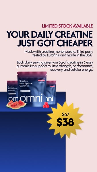 OMNI Longevity ad: Real Creatine - 43% OFF TODAY 👉