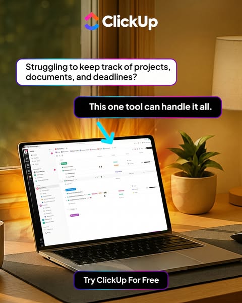 ClickUp ad: The endless tab switching ends today.