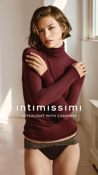 INTIMISSIMI ad: Ultralight with Cashmere collection