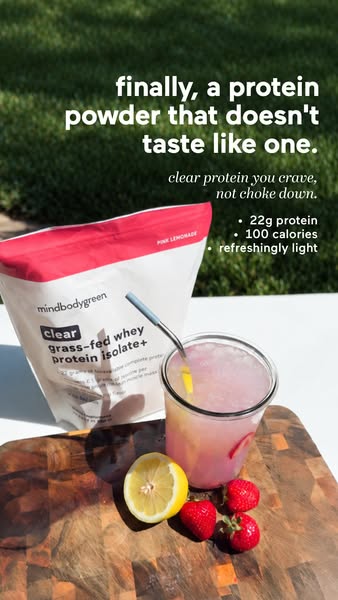 mindbodygreen ad: Your protein just got a glow-up. 💧