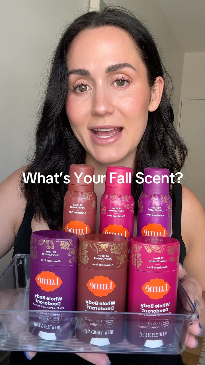 Lume Deodorant ad: Which fall scent are you? Moonlight Amber, Spiced Sandalwood or Cashmere Vanilla?? @lumedeodorant NEW limited edition fall Whole Body Deodor