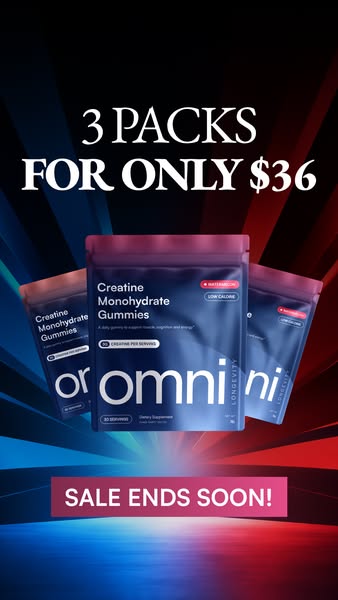OMNI Longevity ad: Creatine Made Delicious 🍉 🍑