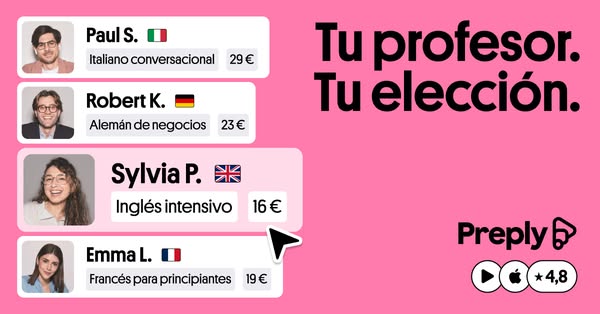 Preply ad: Profesor real, progreso real.