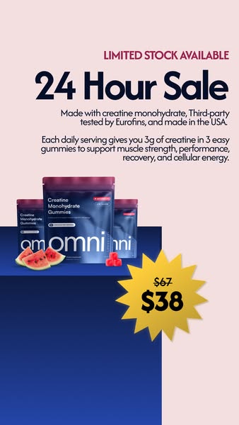 OMNI Longevity ad: Real Creatine - 43% OFF TODAY 👉