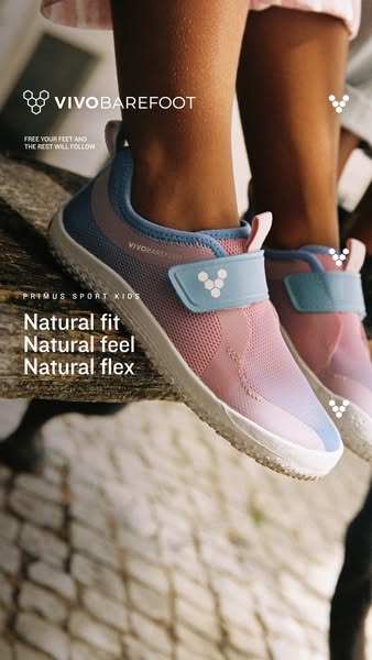 Vivobarefoot ad: Foot-shaped freedom to grow and play
