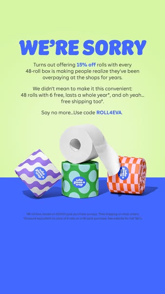 Who Gives A Crap ad: Sustainable 100% recycled toilet paper