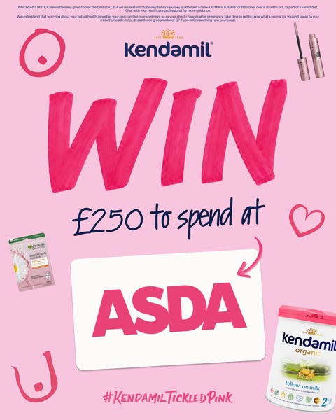 Kendamil ad: 💗 💗 GIVEAWAY 💗 WIN a £250 voucher to spend at ASDA. 74% of mums with babies and toddlers say they find it difficult to make time for thei