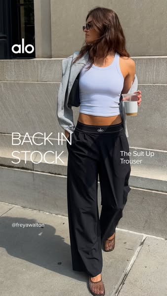 Alo Yoga ad: The Suit Up Trouser