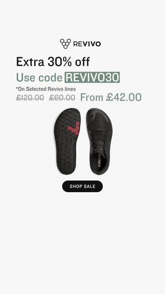 Vivobarefoot ad: Limited Time Only
