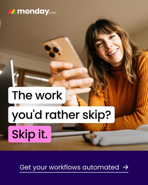 monday.com ad: The AI Work Space for any outcome