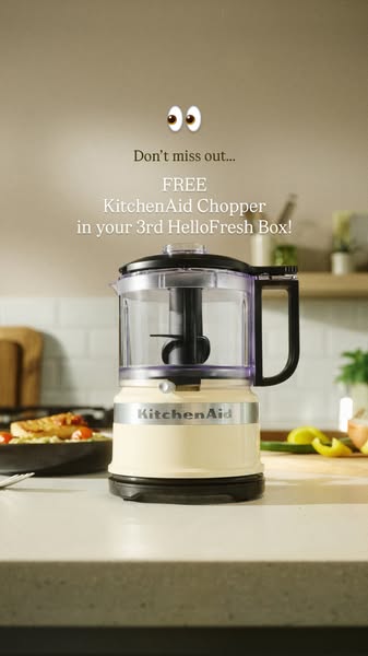 HelloFresh ad: Free KitchenAid Mini Chopper