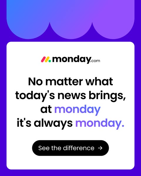 monday.com ad: Upgrade from Airtable