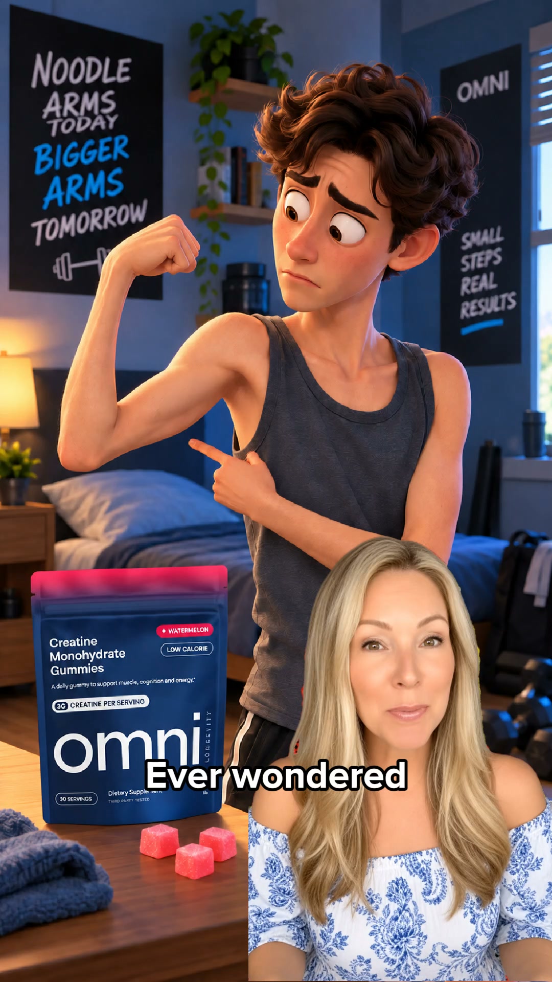 OMNI Longevity ad: Noodle Arms? Try This First