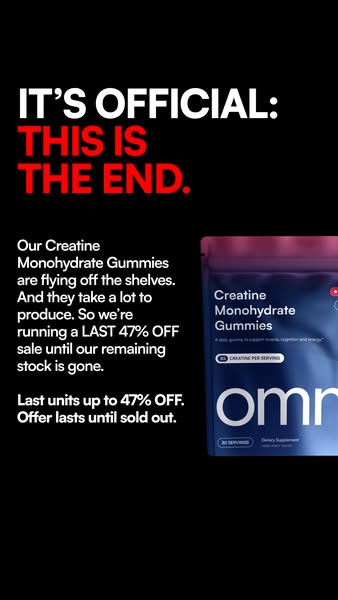 OMNI Longevity ad: Creatine Made Delicious 🍉 🍑