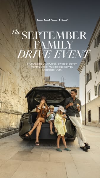 Lucid Motors ad: September Family Drive Event