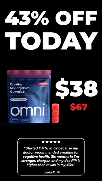 OMNI Longevity ad: Real Creatine - 43% OFF TODAY 👉