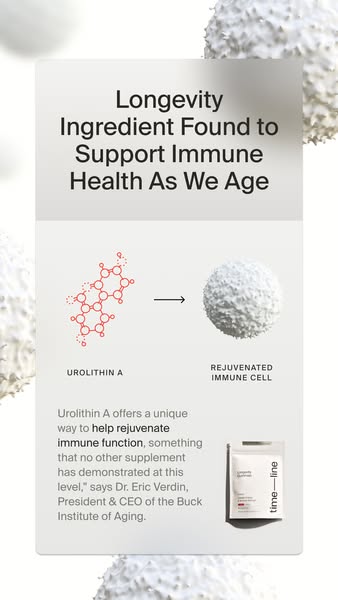 Timeline Longevity ad: Rejuvenate Immune Function With Mitopure®