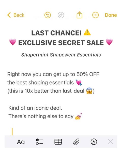 Shapermint ad: 50% OFF EVERYTHING ✨