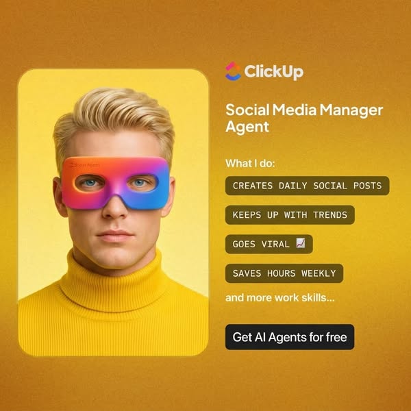 ClickUp ad: Every app, AI agent, and human in one place.