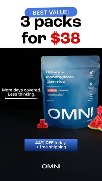 OMNI Longevity ad: Creatine Made Delicious 🍉