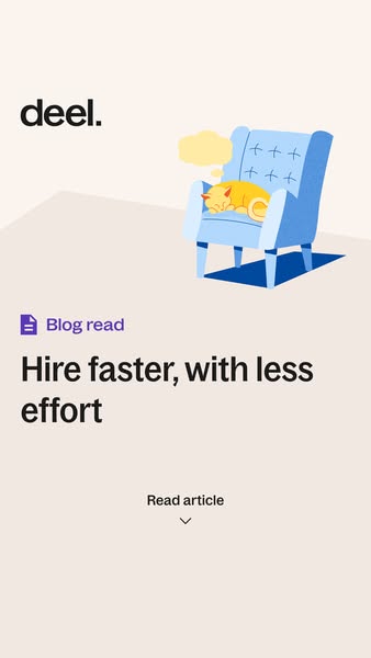 Deel ad: Hire faster with AI: Deel's ATS is built into your HR stack