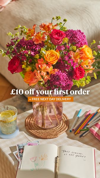 Bloom & Wild ad: £10 off your first order