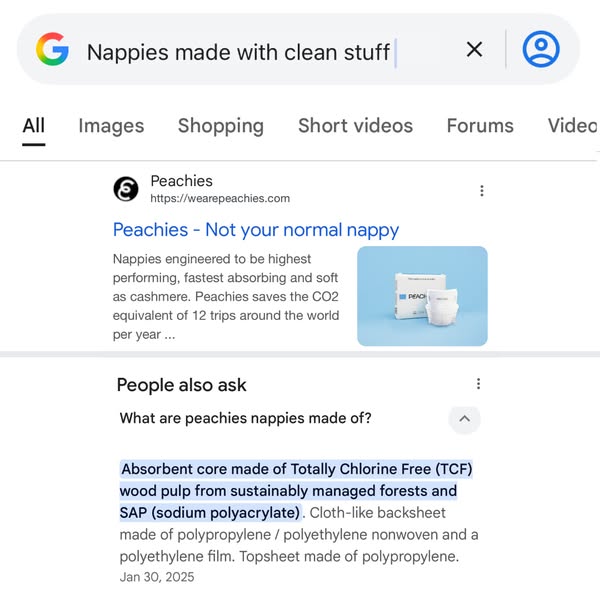 Peachies ad: Voted the UKs #1 Nappy