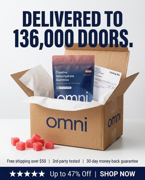 OMNI Longevity ad: Creatine Made Delicious 🍉 🍑