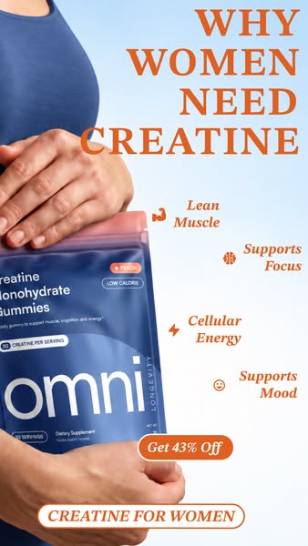 OMNI Longevity ad: Creatine Made Delicious 🍉 🍑