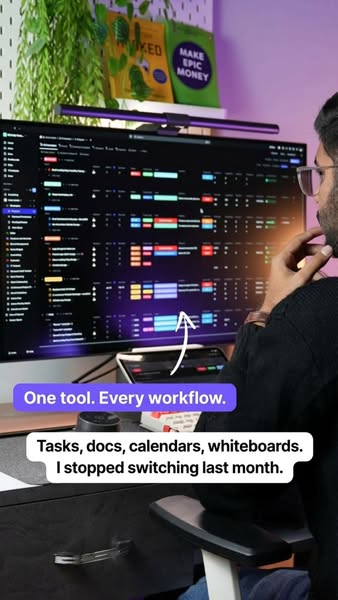 ClickUp ad: Every app, AI agent, and human in one place.