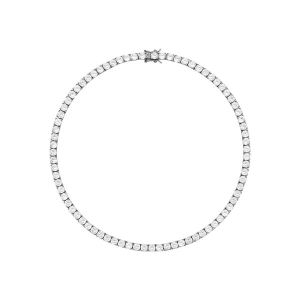 Dorsey ad: KATE 4.5MM ROUND CUT, SILVER RIVIÈRE NECKLACE