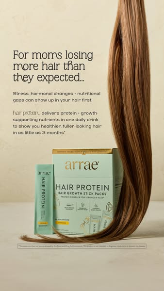 Arrae ad: Postpartum Hair Support, Made Simple