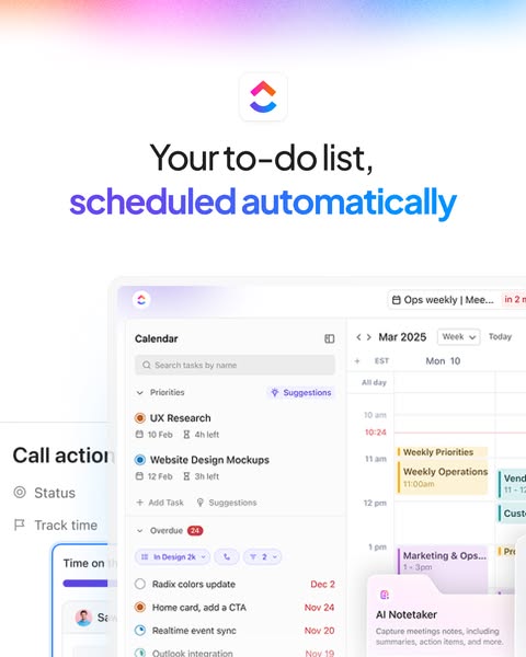 ClickUp ad: Stop Planning Work. Let Work Plan Itself.