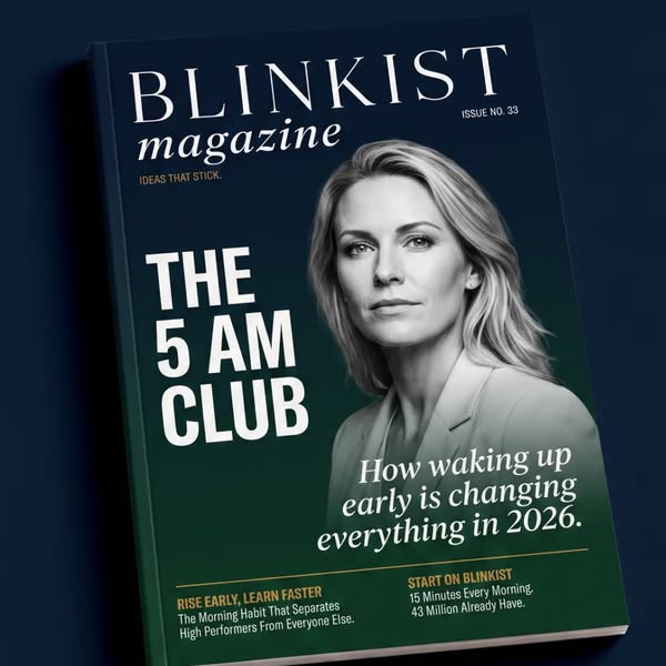 Blinkist ad: Thousands Swear By The 5 AM Club Morning Routine. I Tried It To See What All The Fuss Was About.