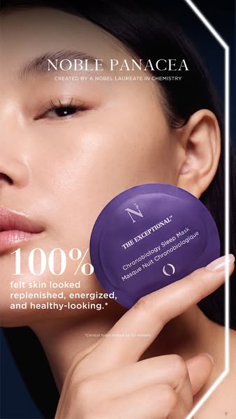 NOBLE PANACEA ad: Unlock Radiant Skin While You Sleep