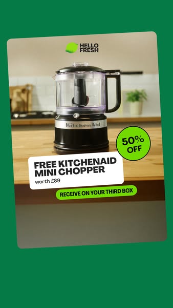 HelloFresh ad: Free KitchenAid Mini Chopper