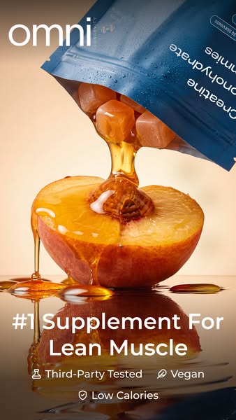 OMNI Longevity ad: Creatine Made Delicious 🍉 🍑