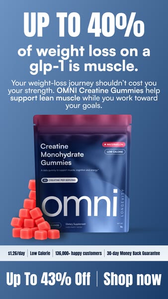 OMNI Longevity ad: Real Creatine - 43% OFF TODAY 👉