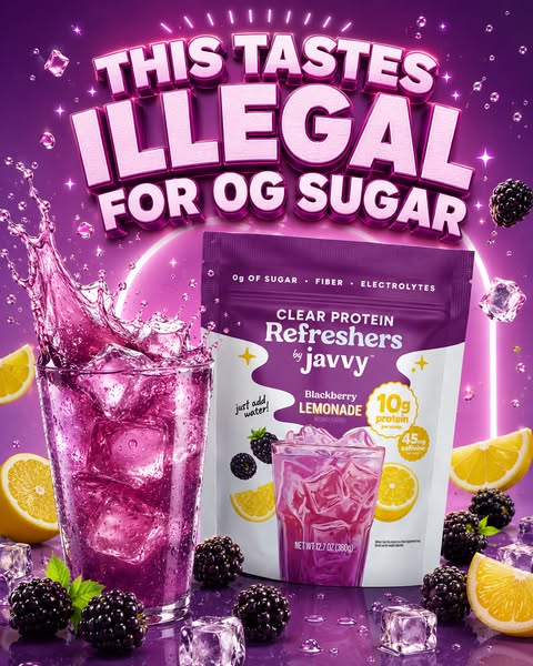 Javvy ad: NEW! Blackberry Lemonade Refreshers 💙🍋