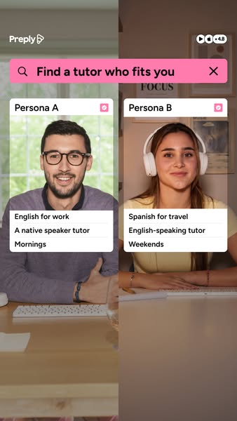 Preply ad: Language lessons that stick.