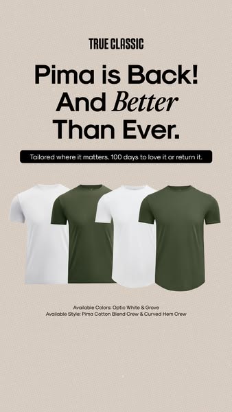 True Classic ad: Silkier. Dressier. Lasts Longer.