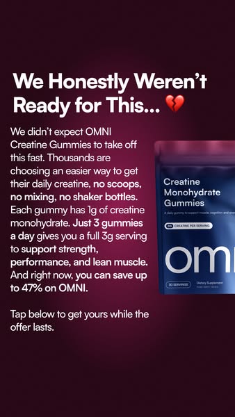 OMNI Longevity ad: Creatine Made Delicious 🍉 🍑