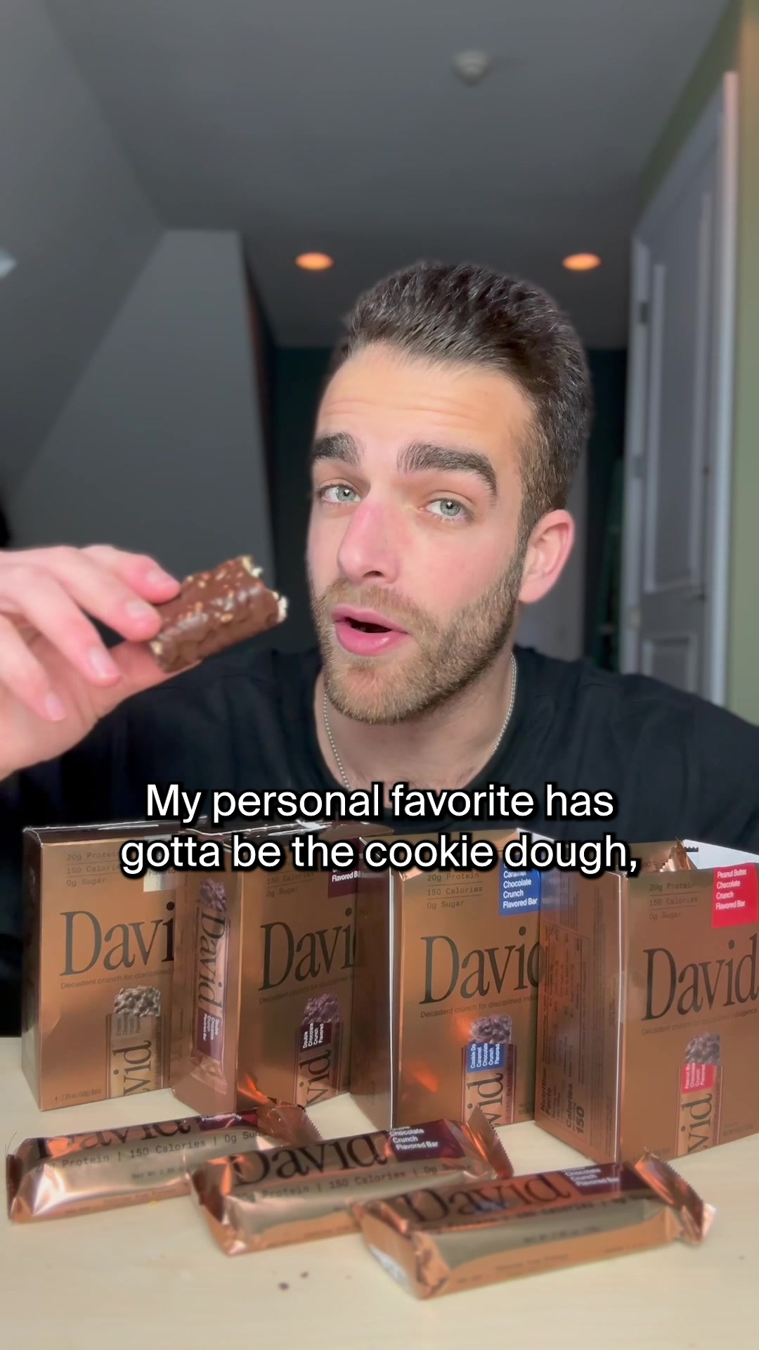 David Protein ad: 20g Protein. 150 Calories. 0g Sugar.