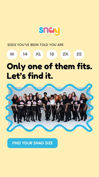 Snag Tights ad: Only One Size Fits. Let's Find It.