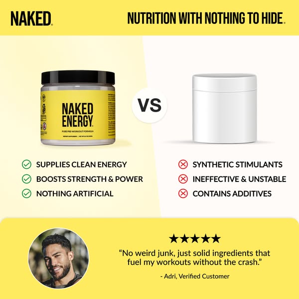 Naked Nutrition ad: Clean Energy. Peak Performance.