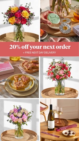 Bloom & Wild ad: 20% off your next order