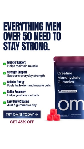 OMNI Longevity ad: Real Creatine - 43% OFF TODAY 👉