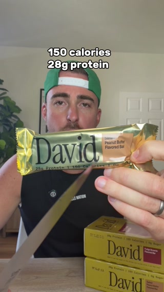 David Protein ad: 28g Protein. 150 Calories. 0g Sugar.