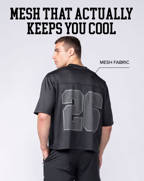Muscle Nation ad: Varsity graphics, boxy fits, now live