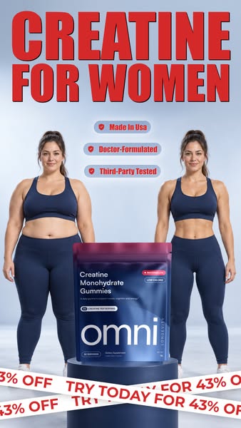 OMNI Longevity ad: Creatine Made Delicious 🍉 🍑